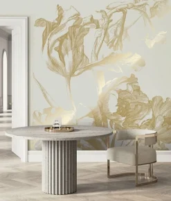 Goud Engraved bloemen behang zand MW-127 400x280cm