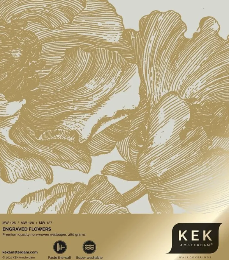 Goud Engraved bloemen behang zand MW-127 400x280cm