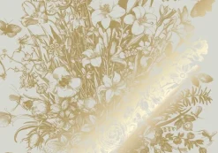 Goud Engraved bloemen behang zand MW-136 400x280cm