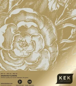 Goud Engraved bloemen behang zand MW-136 400x280cm