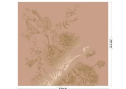 Goud Engraved bloemen behang nude MW-147 300x280cm