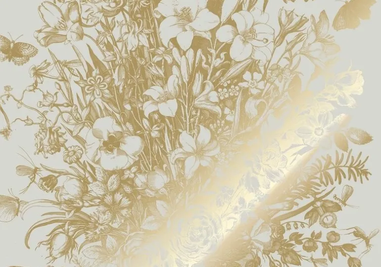 Goud Engraved bloemen behang zand MW-134 200x280cm