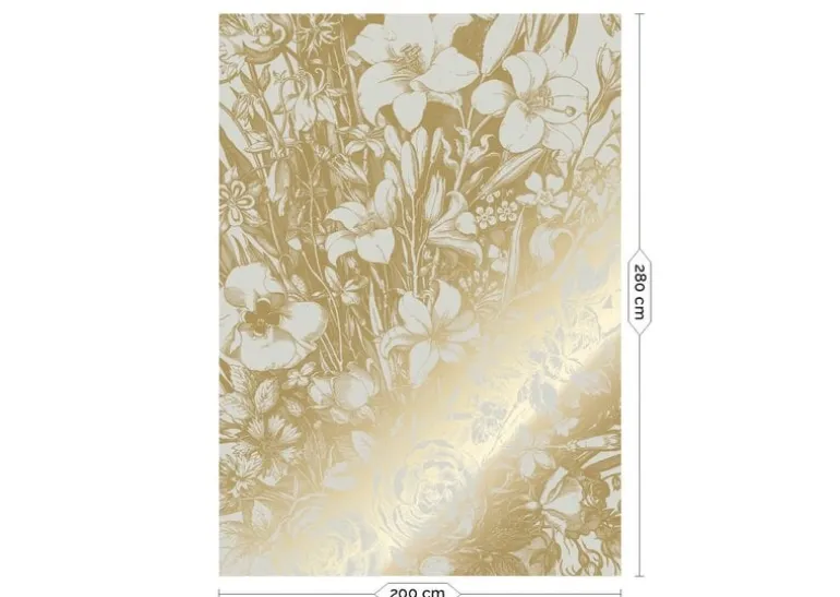 Goud Engraved bloemen behang zand MW-134 200x280cm