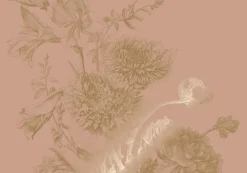 Goud Engraved bloemen behang nude MW-148 400x280cm