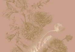 Goud Engraved bloemen behang nude MW-146 200x280cm