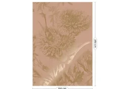 Goud Engraved bloemen behang nude MW-146 200x280cm
