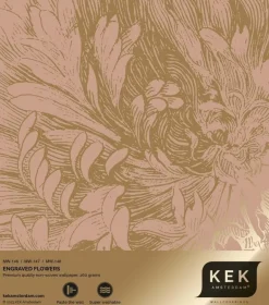 Goud Engraved bloemen behang nude MW-146 200x280cm