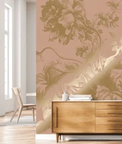 Goud Engraved bloemen behang nude MW-121 400x280cm