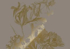 Goud Engraved bloemen behang grijs MW-128 200x280cm