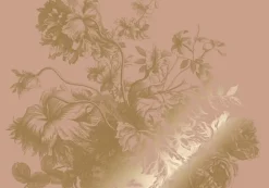 Goud Engraved bloemen behang nude MW-119 200x280cm