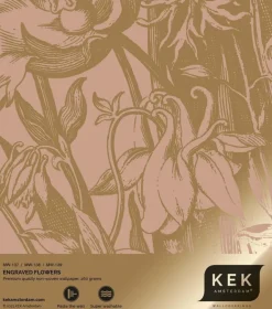 Goud Engraved bloemen behang MW-139 - 400x280cm
