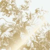 Goud Engraved bloemen behang off-white MW-113 200x280cm