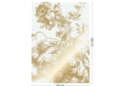 Goud Engraved bloemen behang off-white MW-113 200x280cm