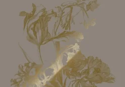 Goud Engraved bloemen behang grijs MW-130 400x280cm