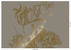 Goud Engraved bloemen behang grijs MW-130 400x280cm