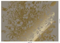 Goud Engraved bloemen behang grijs MW-142 400x280cm