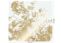 Goud Engraved bloemen behang off-white MW-114 300x280cm