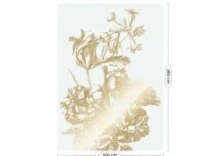 Goud Engraved bloemen behang off-white MW-122 200x280cm