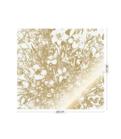 Goud Engraved bloemen behang off white MW-132 300x280cm