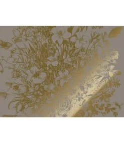 Goud Engraved bloemen behang grijs MW-140 200x280cm