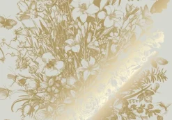 Goud Engraved bloemen behang zand MW-135 300x280cm