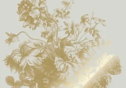 Goud Engraved bloemen behang zand MW-117 300x280cm