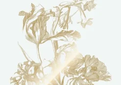 Goud Engraved bloemen behang off-white MW-124 400x280cm