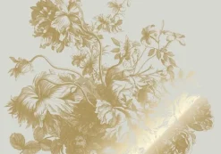 Goud Engraved bloemen behang zand MW-118 400x280cm
