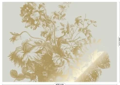 Goud Engraved bloemen behang zand MW-118 400x280cm