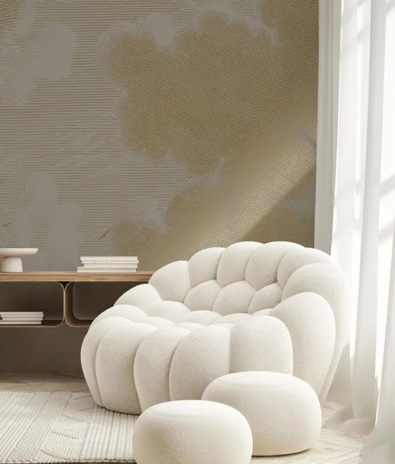 Goud Engraved clouds grijs behang MW-186 - 300x280cm