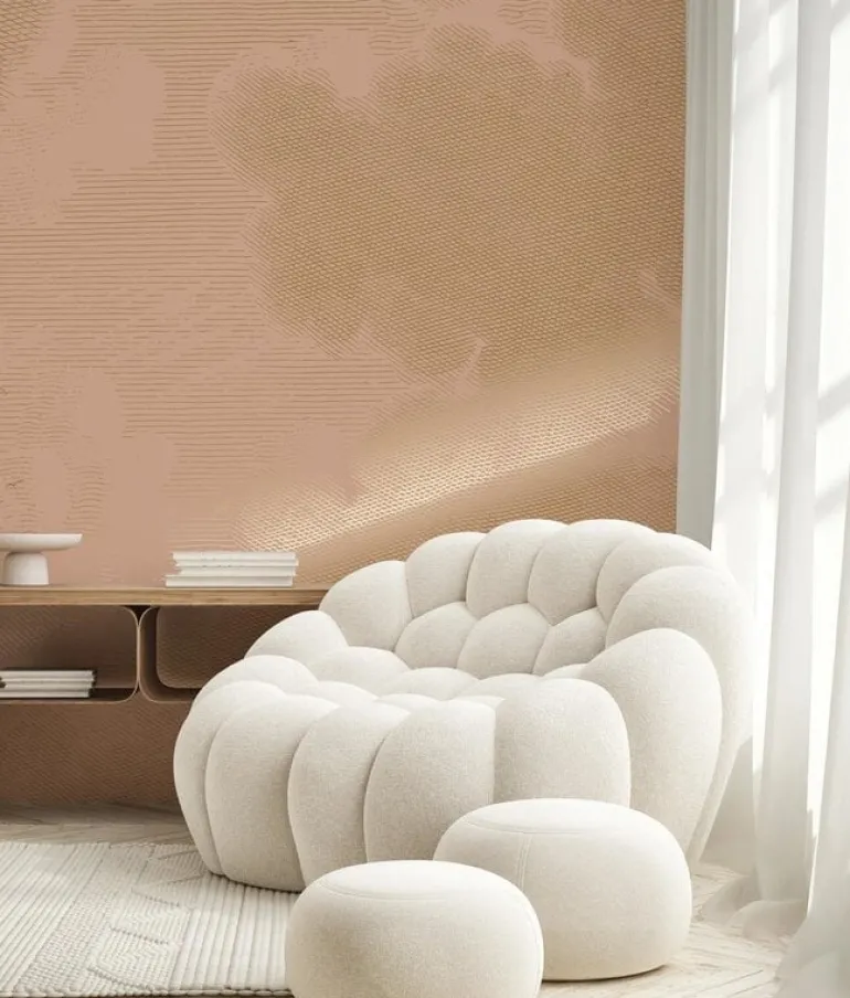 Goud Engraved clouds nude behang MW-182 - 200x280cm