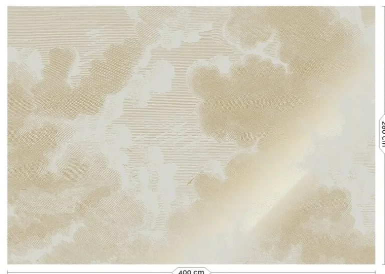 Goud Engraved clouds zand behang MW-181 - 400x280cm