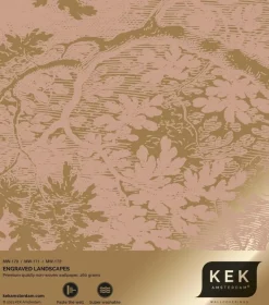 Goud Engraved landschappen behang nude MW-171 300x280cm