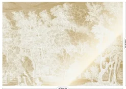 Goud Engraved landschappen behang off-white MW-154 400x280cm