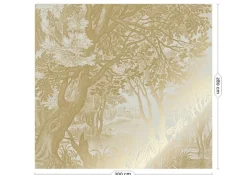 Goud Engraved landschappen behang zand MW-093 300x280cm