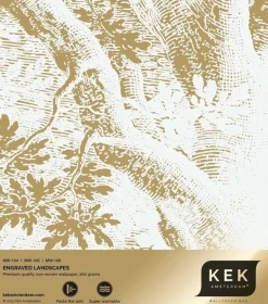 Goud Engraved landschappen behang off-white MW-166 400x280cm