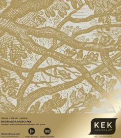 Goud Engraved landschappen behang zand MW-094 400x280cm