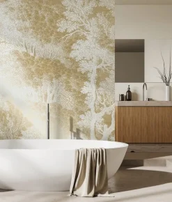 Goud Engraved landschappen behang off-white MW-152 200x280cm