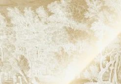 Goud Engraved landschappen behang off-white MW-153 300x280cm