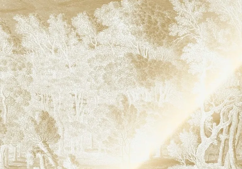 Goud Engraved landschappen behang off-white MW-153 300x280cm