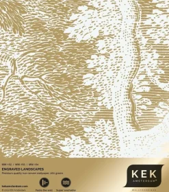 Goud Engraved landschappen behang off-white MW-153 300x280cm