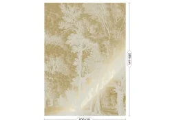 Goud Engraved landschappen behang zand MW-155 200x280cm