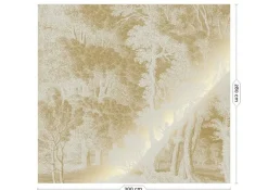 Goud Engraved landschappen behang zand MW-156 300x280cm