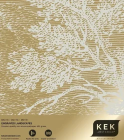 Goud Engraved landschappen behang zand MW-156 300x280cm
