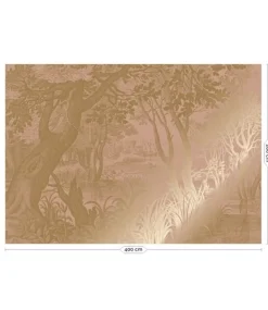 Goud Engraved landschappen behang nude MW-097 400x280cm