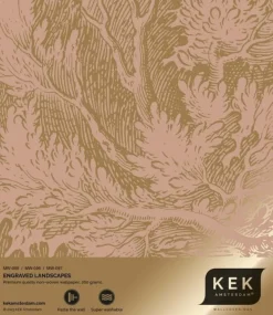Goud Engraved landschappen behang nude MW-095 200x280cm