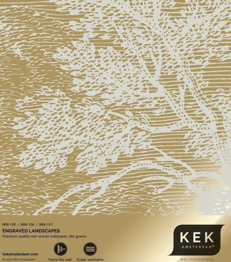 Goud Engraved landschappen behang zand MW-157 400x280cm
