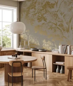 Goud Engraved landschappen behang grijs MW-175 400x280cm