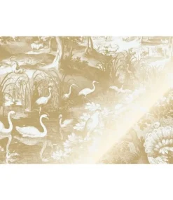 Goud Engraved landschappen behang off-white MW-103 400x280cm