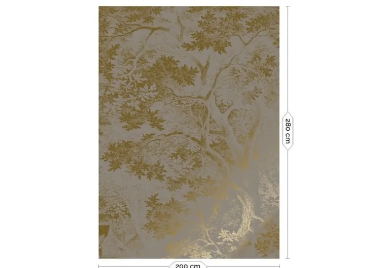 Goud Engraved landschappen behang grijs MW-173 200x280cm